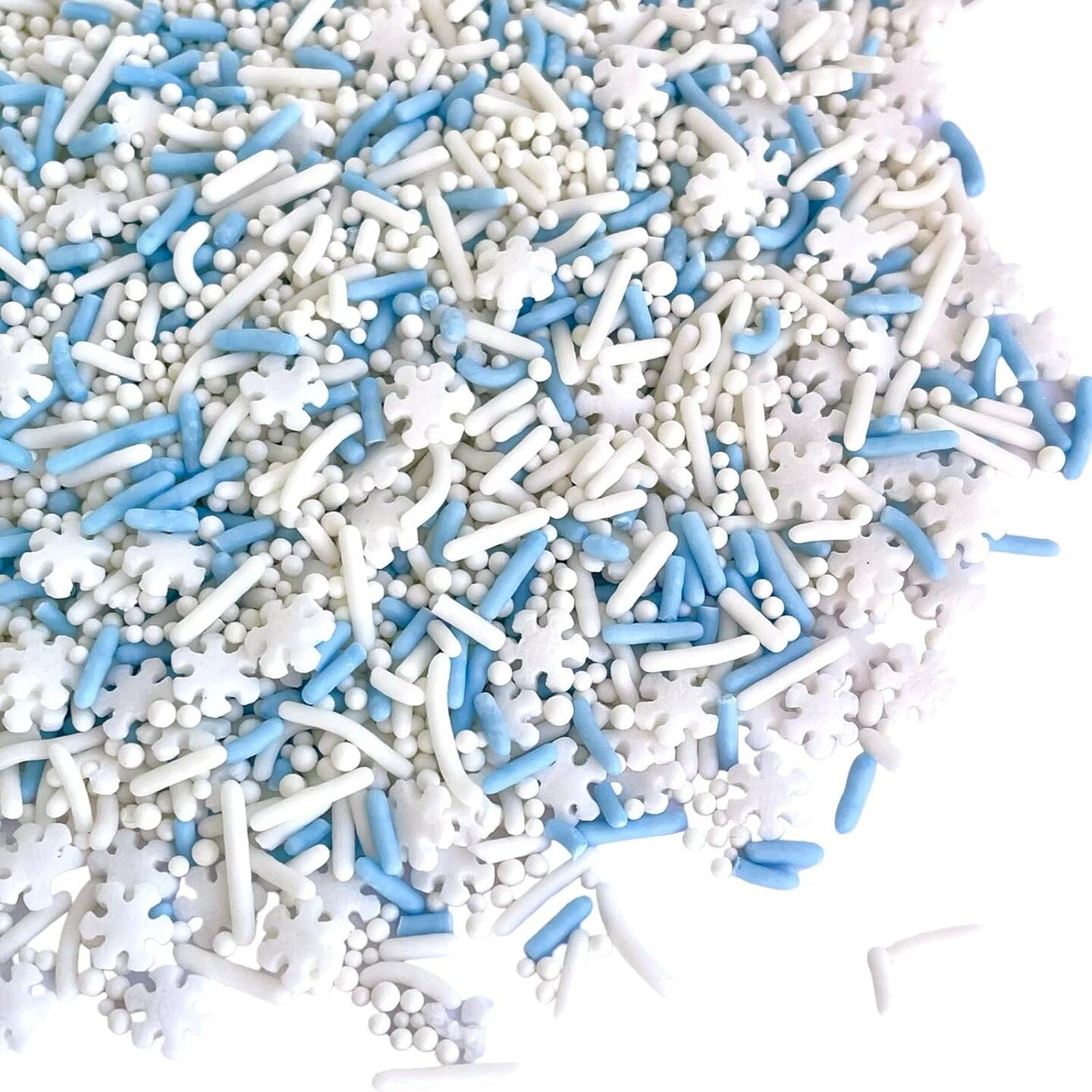 Natural Sprinkles, No Artificial Dyes, Snowflake Edible Sprinkles, Holiday Cake Decorations, Dessert, Cookies, 3 ounces, Christmas Sprinkles, Winter Baking, Gluten Free, Blue Sprinkle
