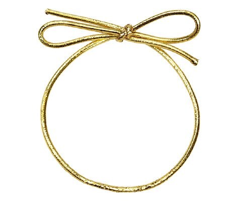JewelrySupply 8&#x22; Gold Metallic Pre-Tied Stretch Loops Pre-Tied Elastic Bows (Package of 50)