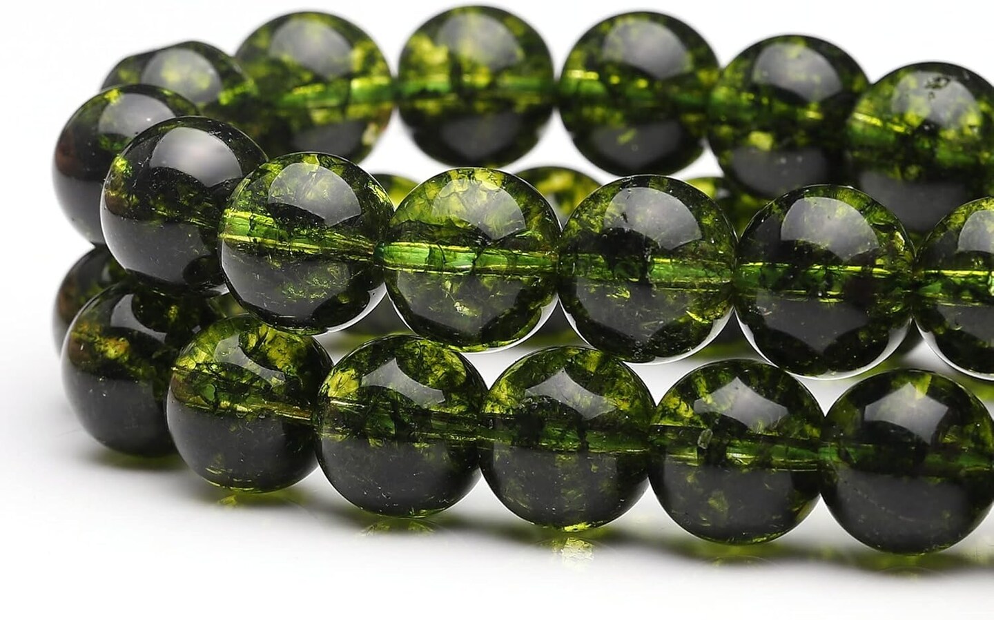 Natural Crystal Beads for Jewelry Making,6mm Peridot Polished Round Smooth Stone Beads,Genuine Real Stone Beads for Bracelet Necklace 15 Inch(Peridot,6mm)