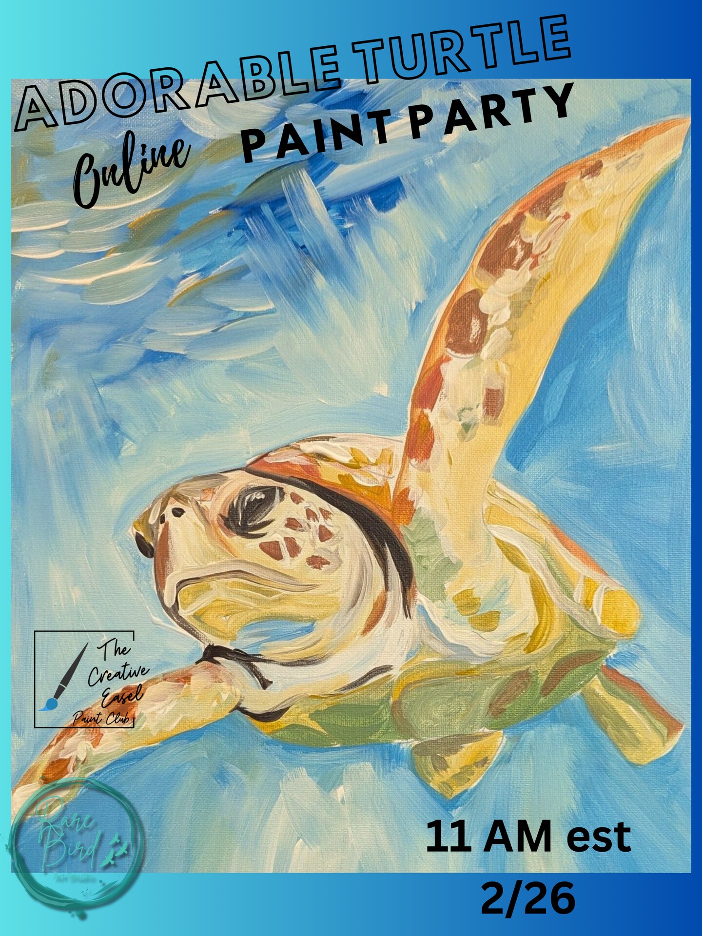 ONILNE PAINT PARTY OF SEA TURTLE