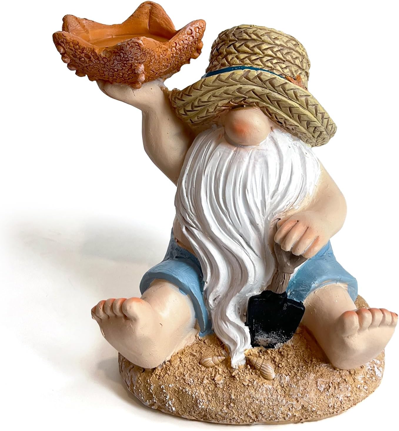 Beach Theme Bathroom Gnome Statue - Coastal Christmas Decor - Coastal Holiday Birthday Gift Ideas, Garden Gnomes Outdoor, Beach Christmas Decorations