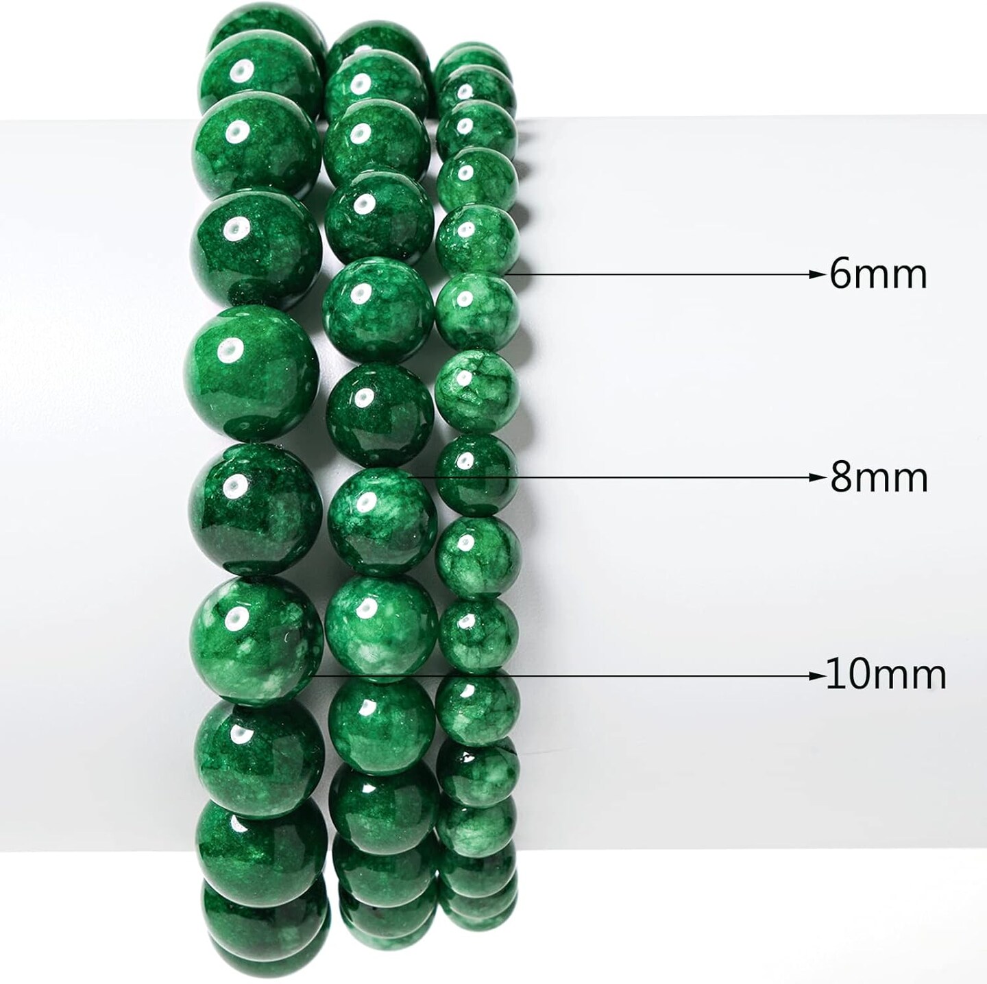 10MM Natural Stone Beads Round Loose Beads Gemstone for Jewelry Making with Crystal Stretch Cord