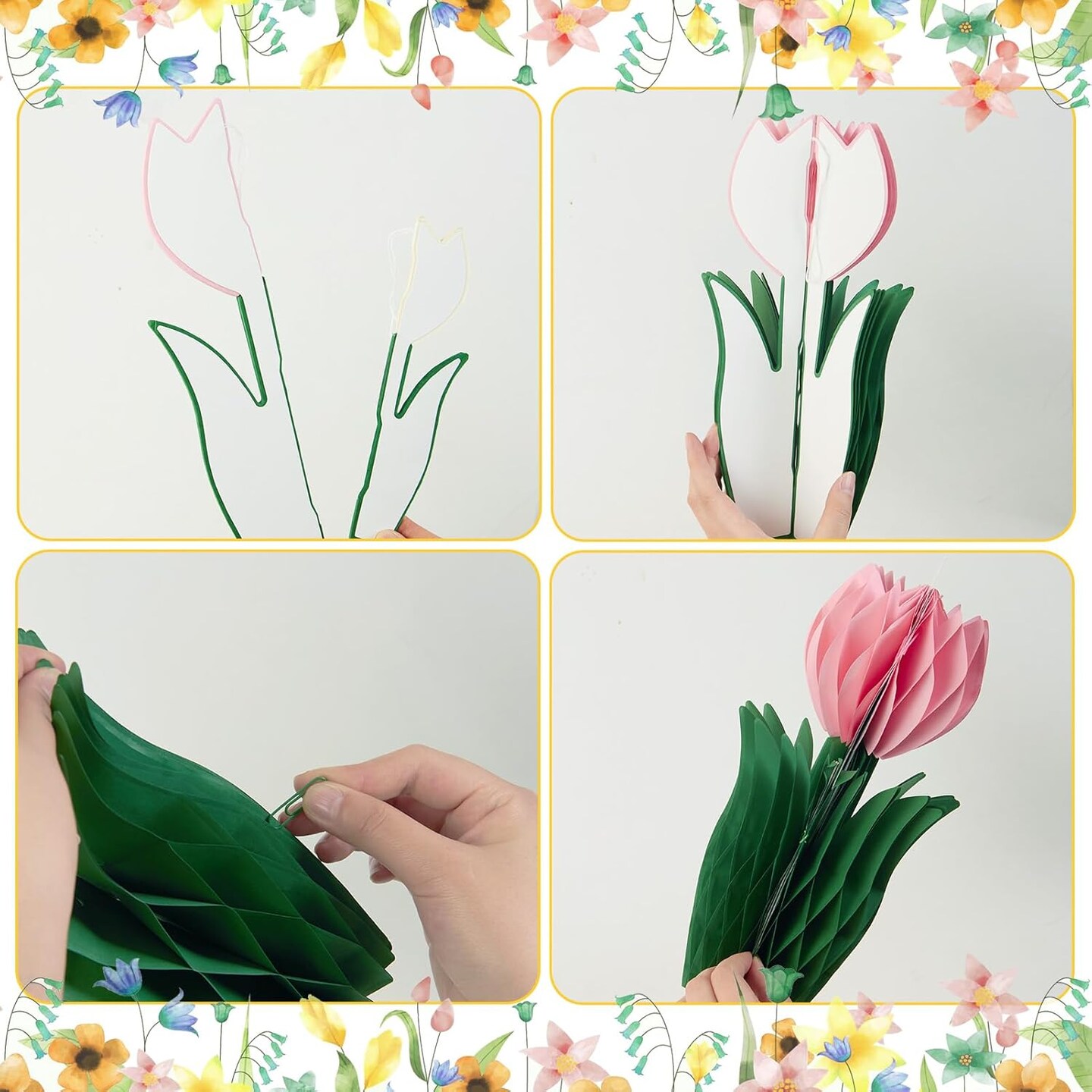 12 Pcs Spring Honeycomb Decoration, Tulip Decorations, Spring Decoration for Office, Garden Party, Table Centerpieces, Mother&#x27;s Day Decoration, Spring Hanging Decorations