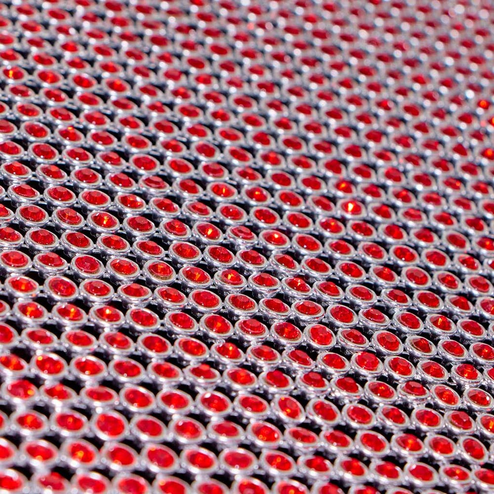1 Yard Rhinestone Aluminum Scale Mesh Fabric 21" x 62" Length by Width