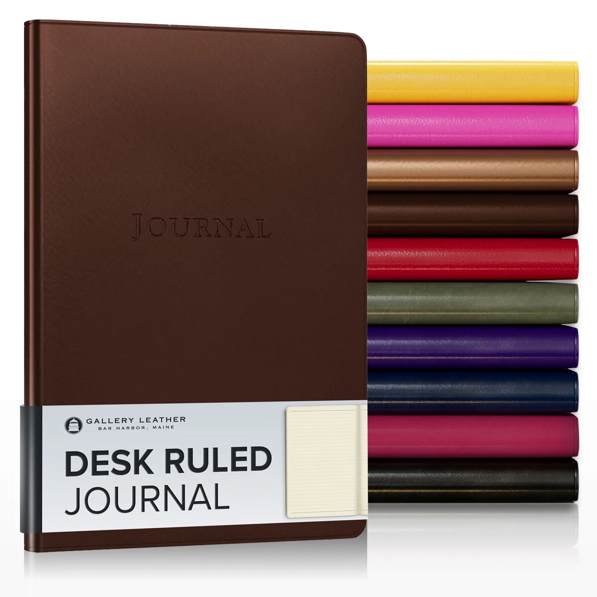 Gallery Leather Journal - Crafted in Maine, USA - Elegant Leather Writing Notebook with 192 Lined Pages - A Timeless Space for Your Thoughts - 8x5.5, Desk Lined