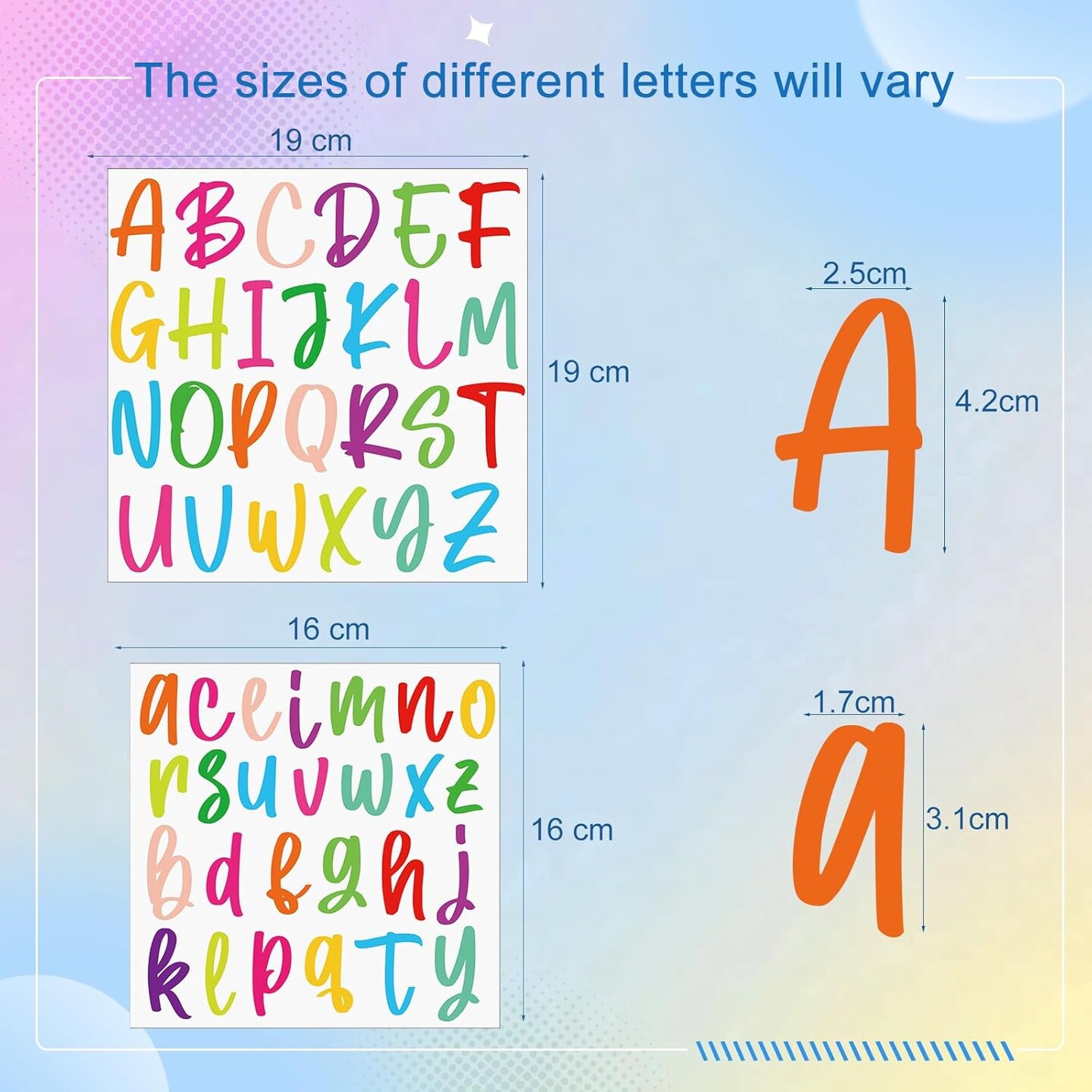6 Sheets UV Dtf Cup Wrap Initial Letter Stickers Waterproof Split Custom Vinyl Lettering Alphabet Stickers