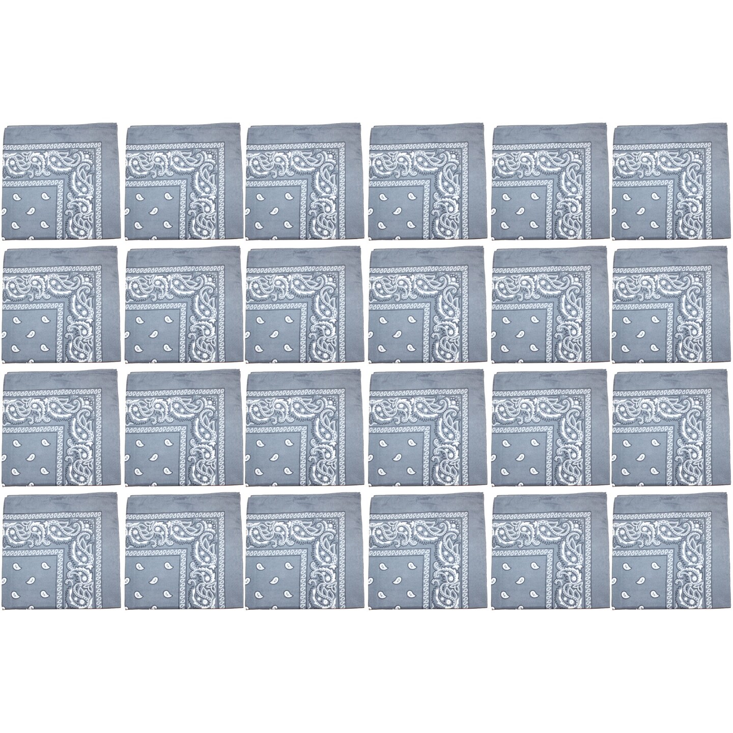 24 Pack Polyester Paisley Bandanas Bulk Pack for Group Activities