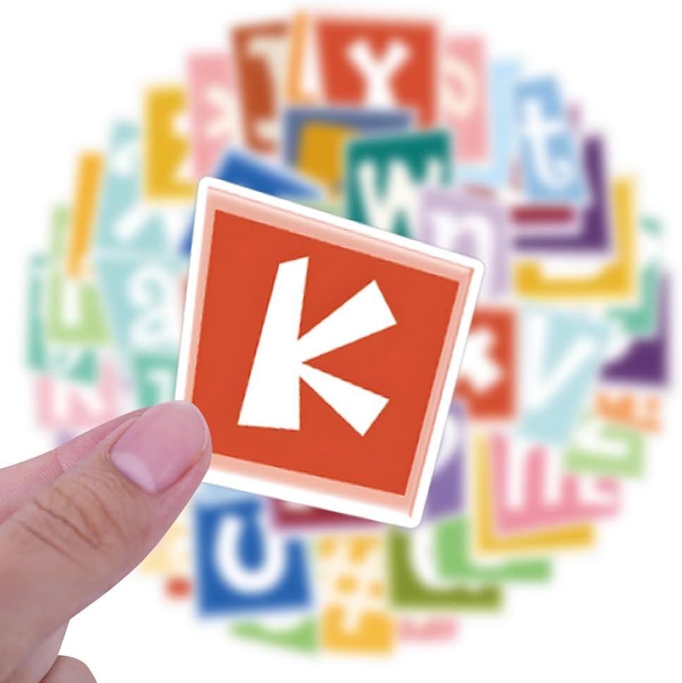 100Pcs Alphabet Stickers Pack, Graffiti Letter Decals 1.5-2inch (Multi Color)