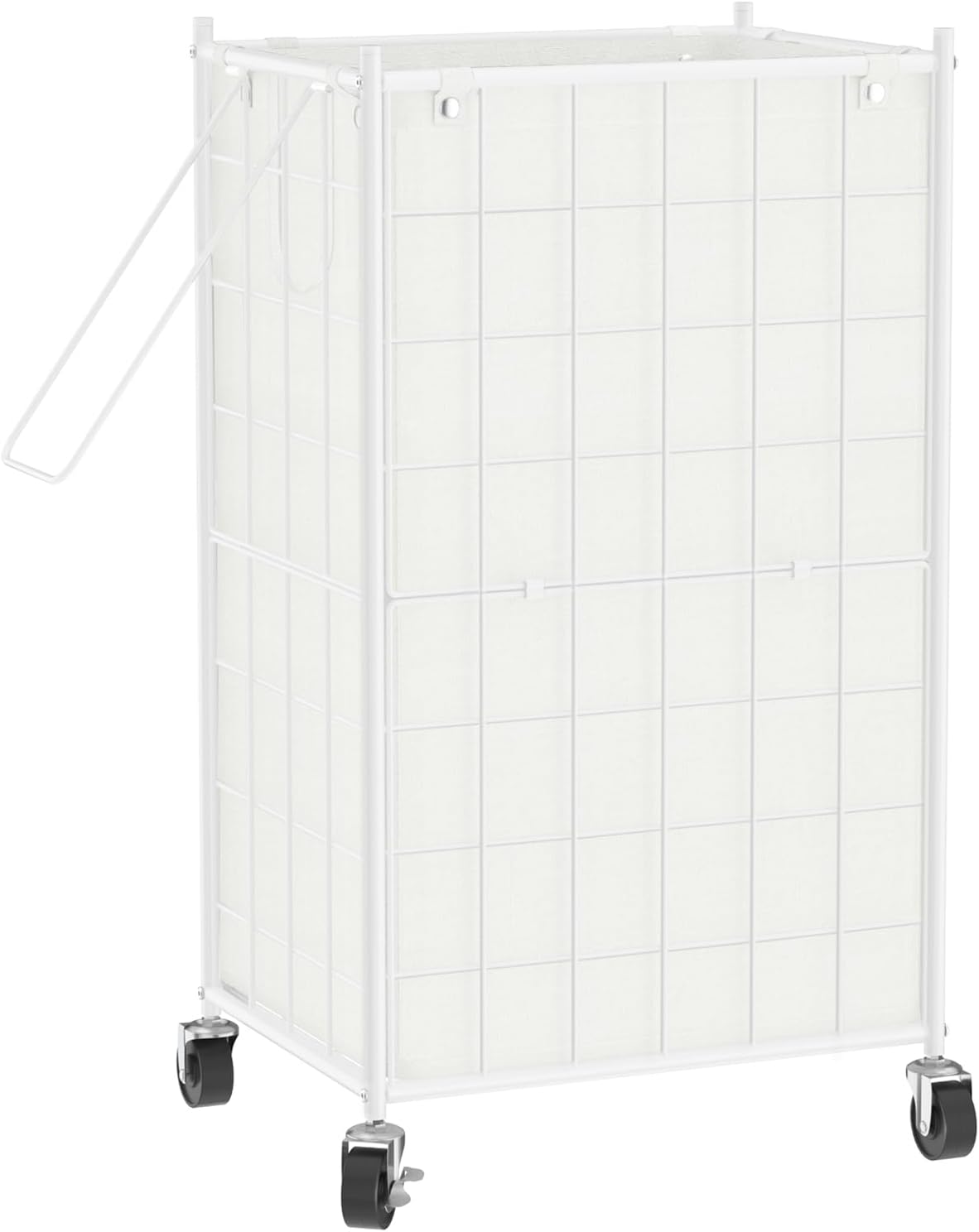 Laundry Hamper with Wheels,Metal Wire Frame Rolling Laundry-100L Dirty Clothes