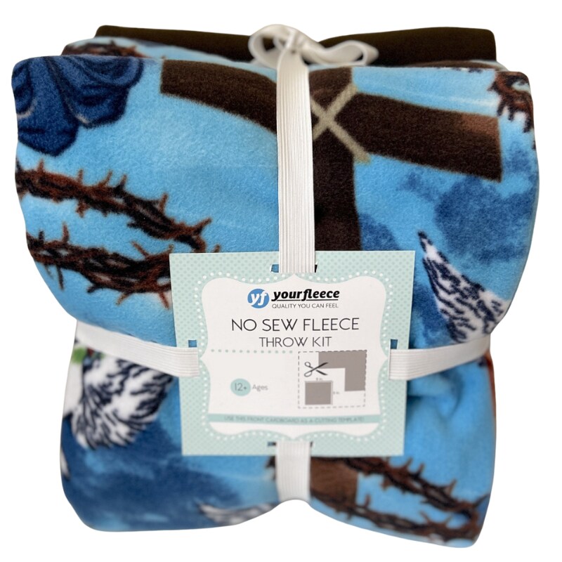 Holy Prayers for Peace Anti-Pill Premium No-Sew Throw Fleece Fabric Kit (50x60)