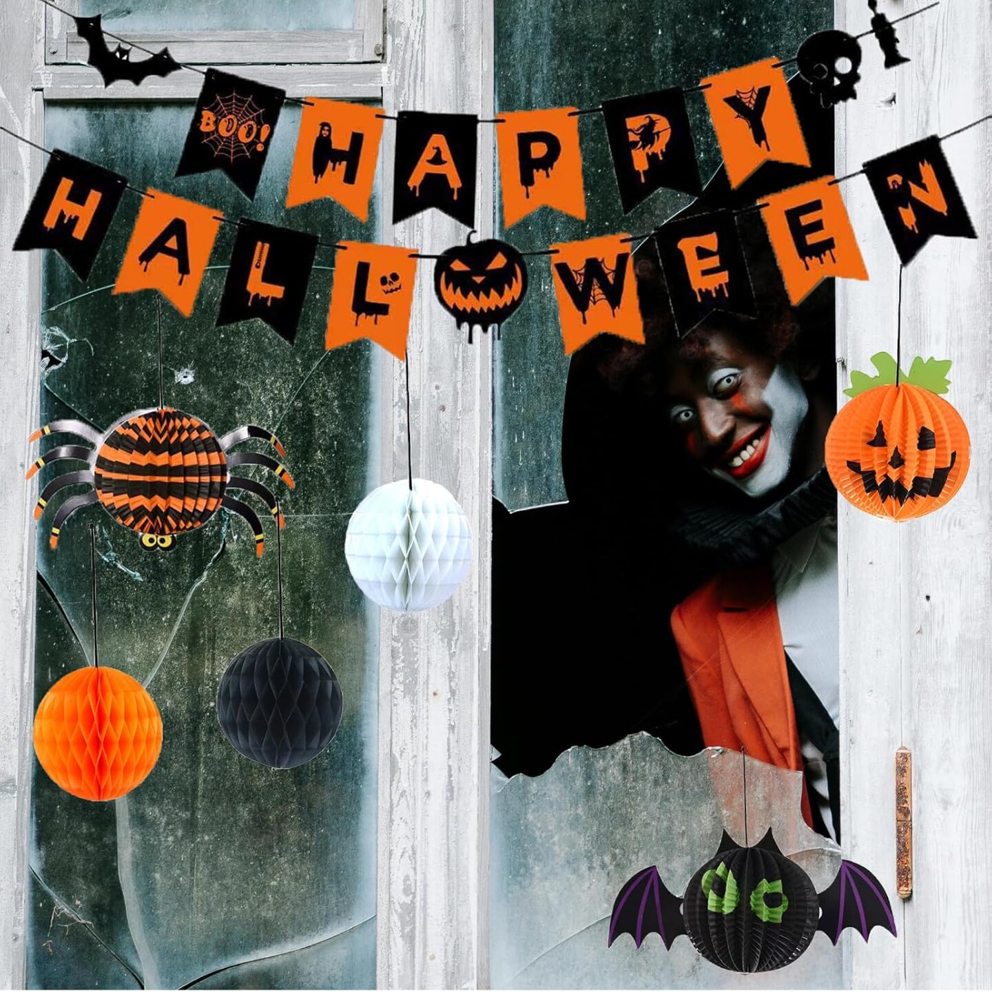 6 Pcs Halloween Banner Decorations Set