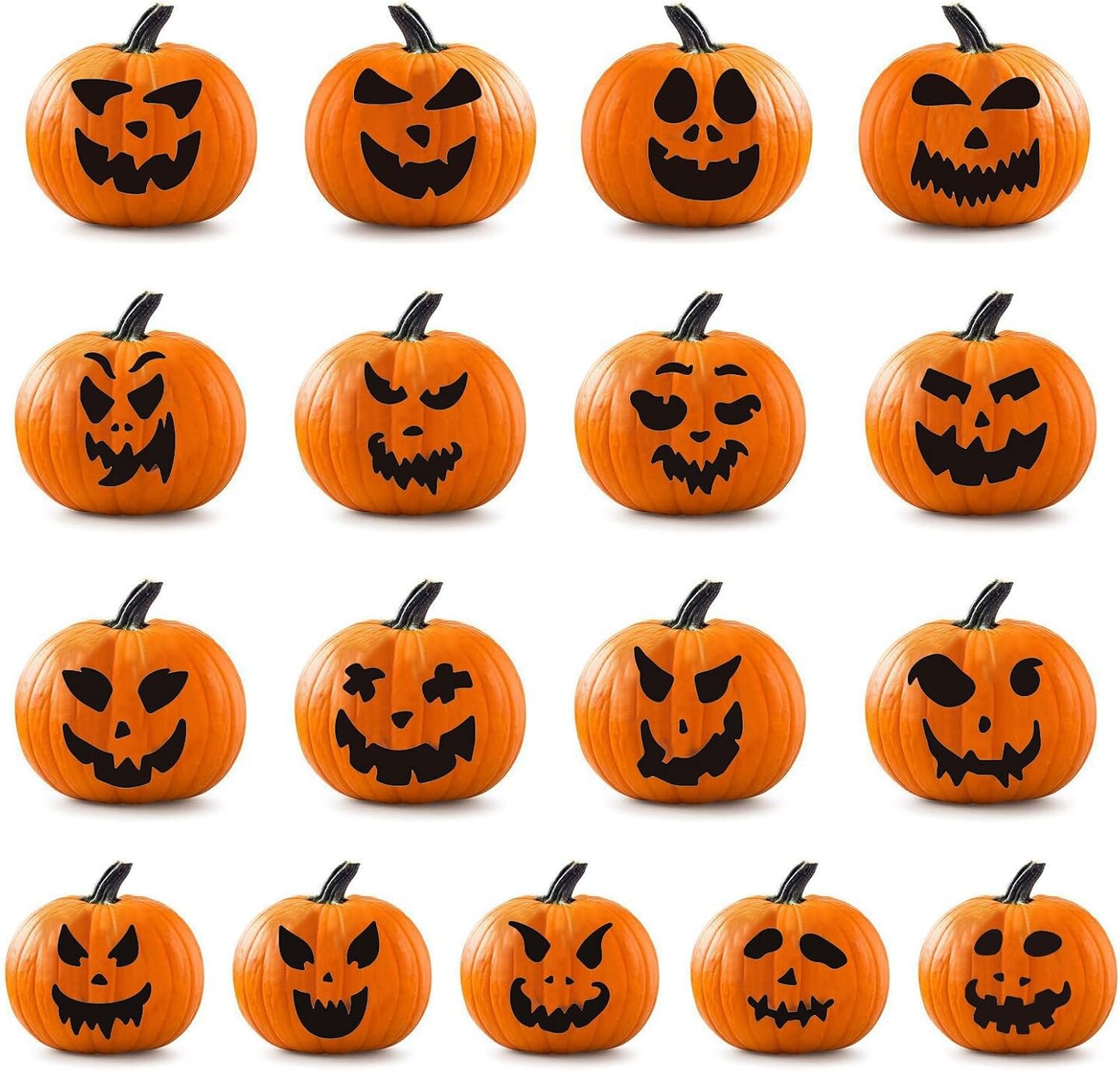 35 Pack Pumpkin Decorating Stickers (Black) 14 x 11 x 0.39 inches