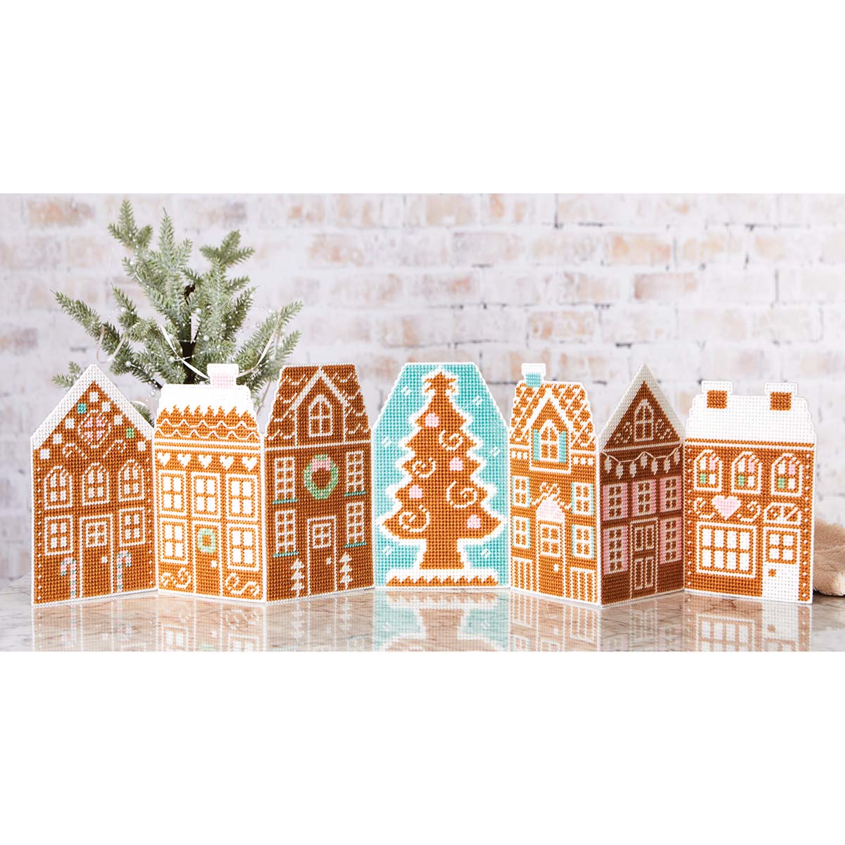 Herrschners  Gingerbread Delight Mantel Sitter Plastic Canvas Kit