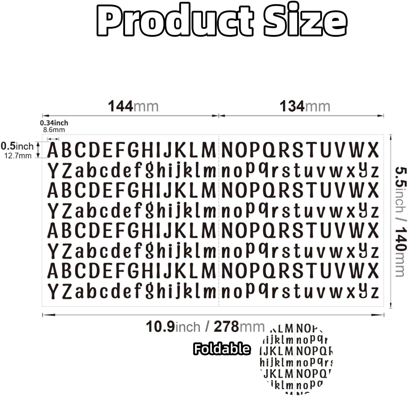 3120 Pieces 15 Sheets Letter Stickers, self-Adhesive Vinyl Waterproof Mailbox Stickers 0.5 inch (Black)