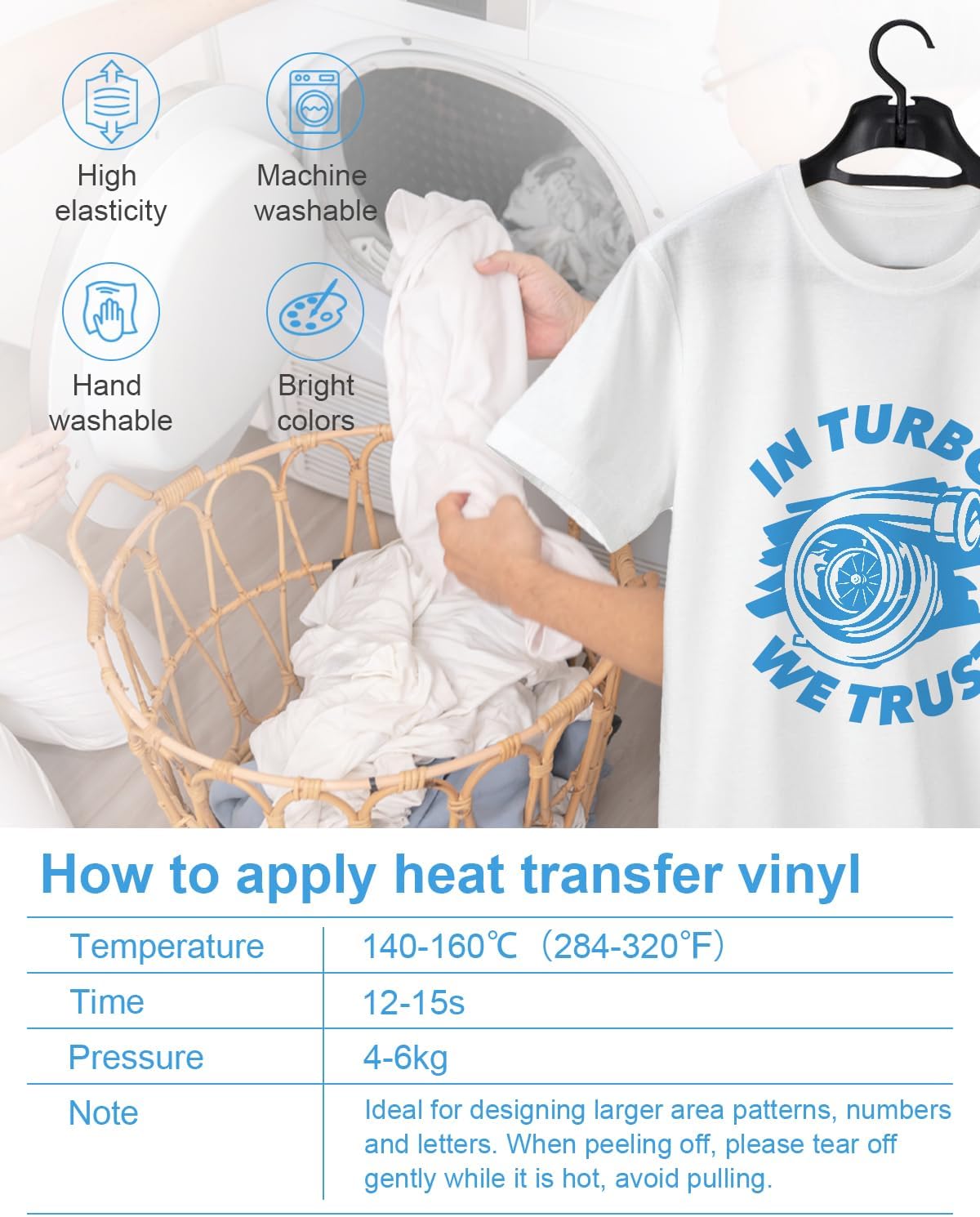 Iron On Vinyl - 12&#x22;x10&#x22; Heat Transfer Vinyl Sheets (63 Colors: Glitter &#x26; Matte)
