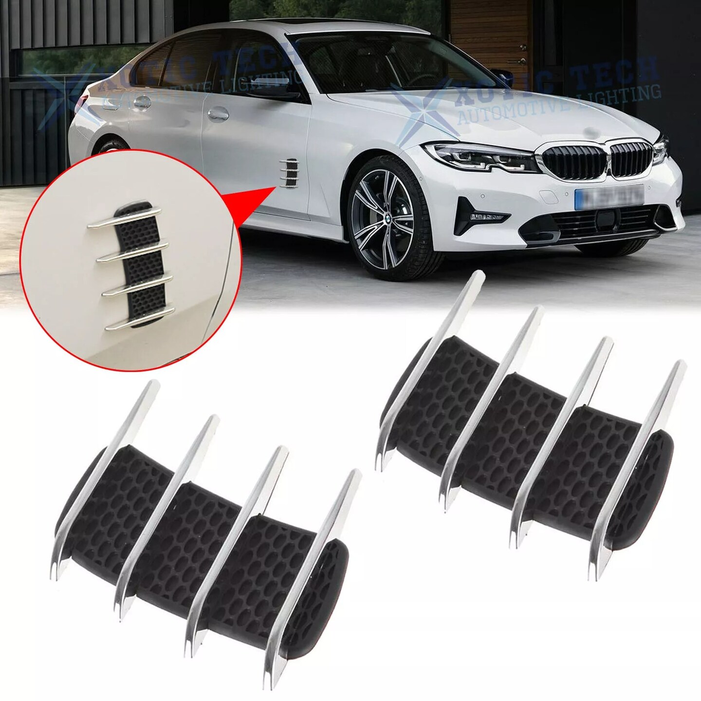 Universal Shark Gills Car Side Vent Decals Fender S-Line Stickers