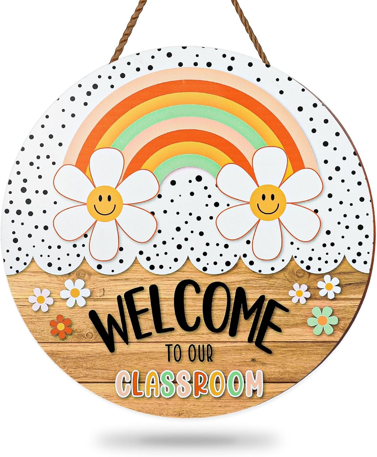 Boho Classroom Welcome Sign – 11.4" Back-to-School Teacher Door Hanger for Classroom, Bulletin Board, Window, or Wall Decor