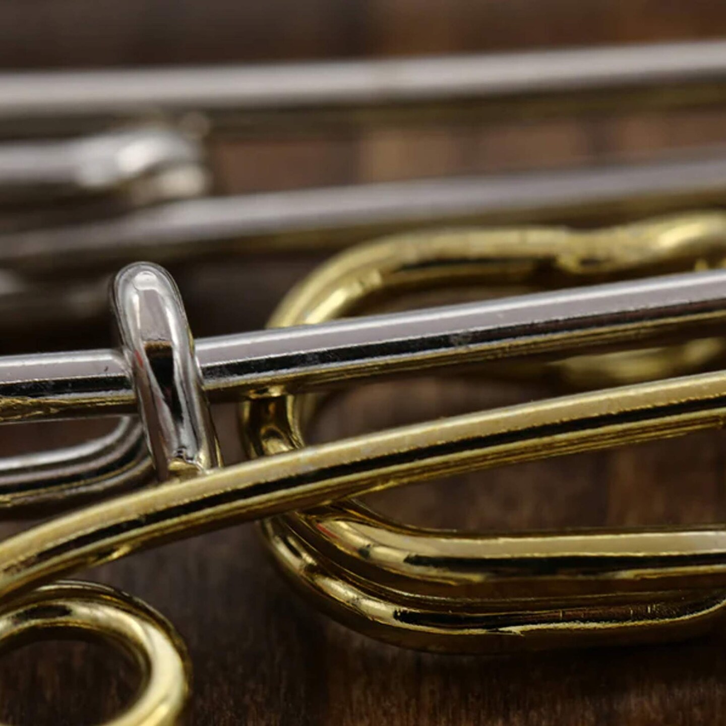 2.75&#x22; Gold Jumbo Safety Pins Set of Four