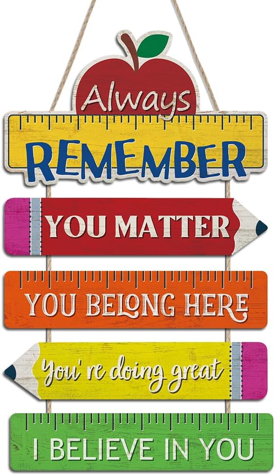 Motivational Classroom Door Sign Decor