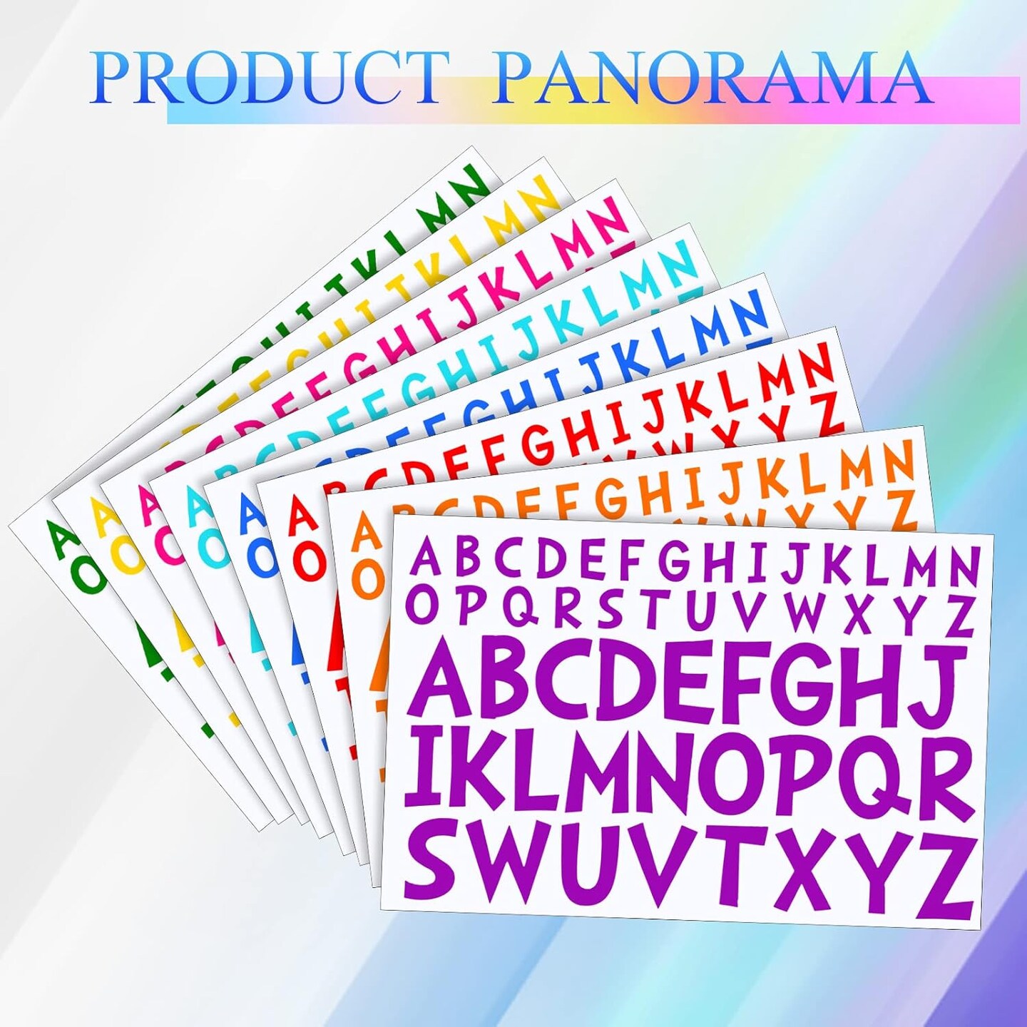8 Sheets Letter Stickers Stick on Vinyl Letters Self Adhesive Letters Poster Board (1 Inch, 2 Inch,Colorful)