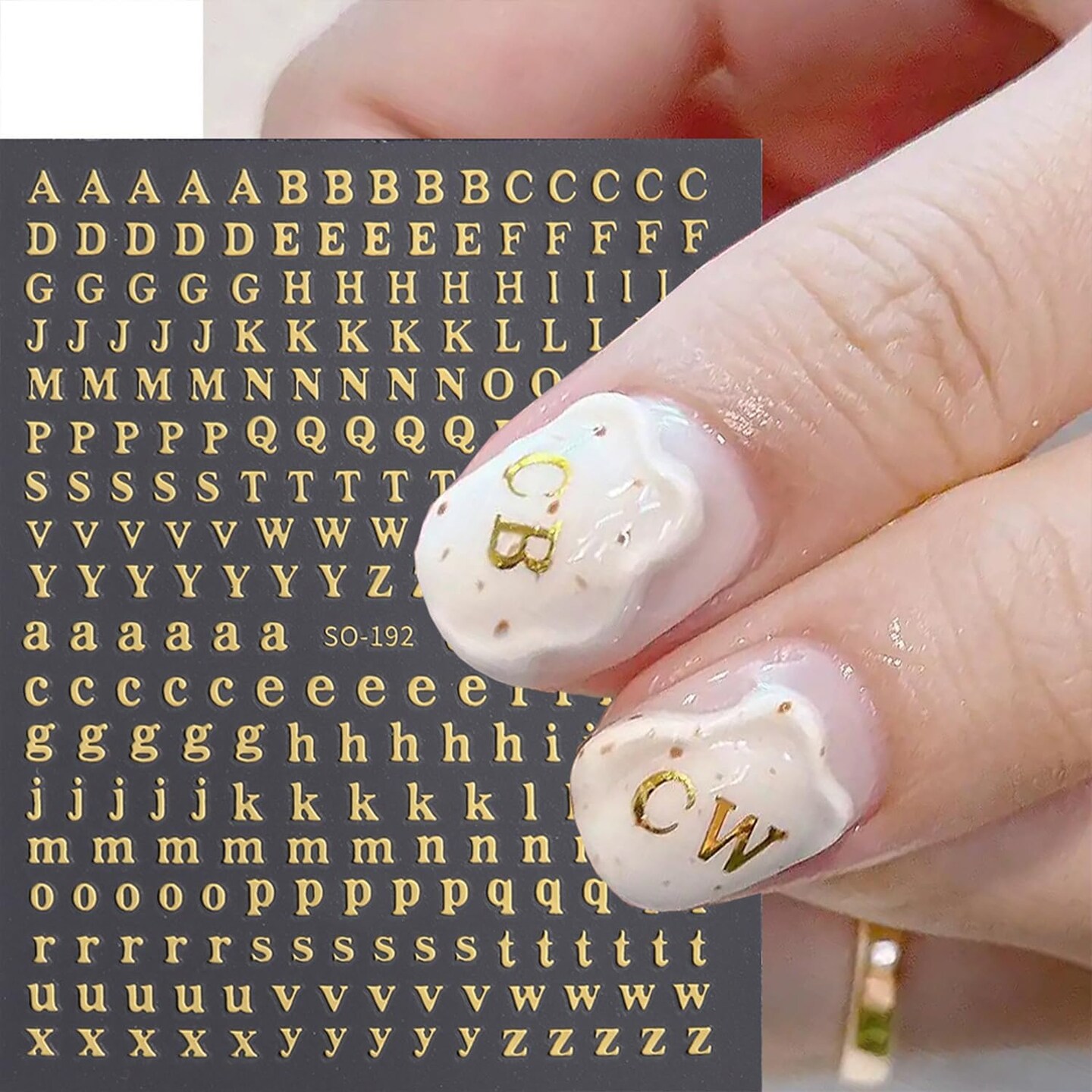 6 Sheets Letter Nail Art Stickers Decals