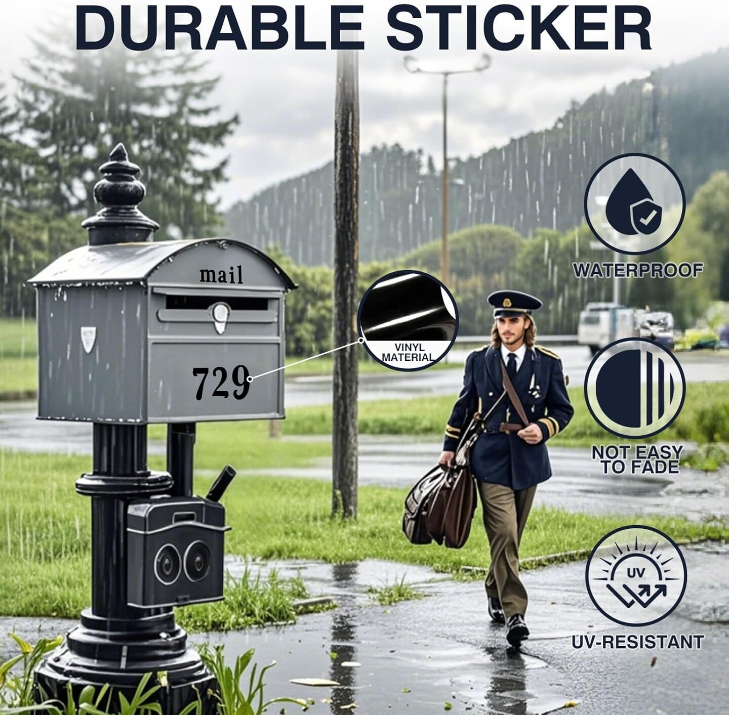 1210 Pieces 10 Sheets Letter Stickers Self-Adhesive Vinyl (Black) 7.3 x 10.2 x 0.3 inches