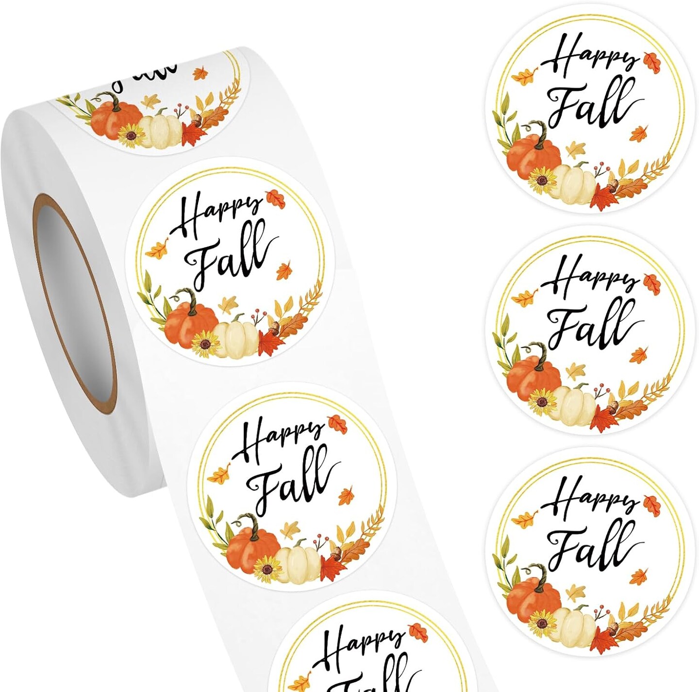 500 PCS 1.5 Inch Happy Fall Stickers Roll for Adults (Pumpkin 2) | Michaels
