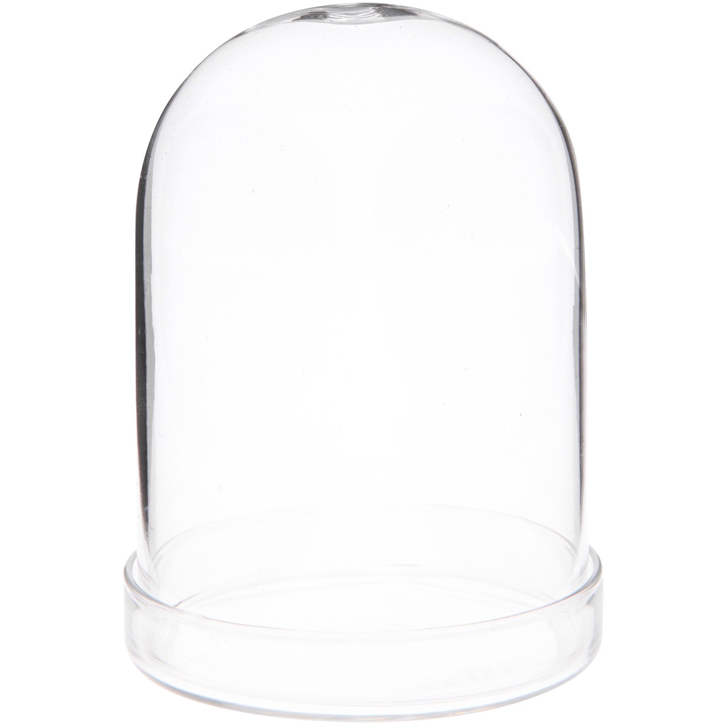 Plymor 3&#x22; x 4&#x22; Glass Display Dome Cloche (Clear Glass Tray Base)