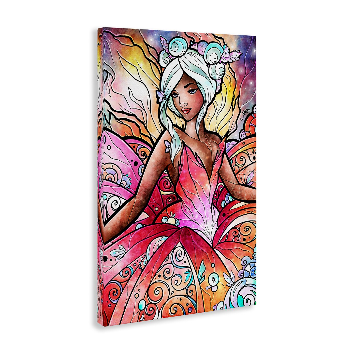 Stupell Industries Pastel Nouveau Fairy Canvas Design by Mandie Manzano
