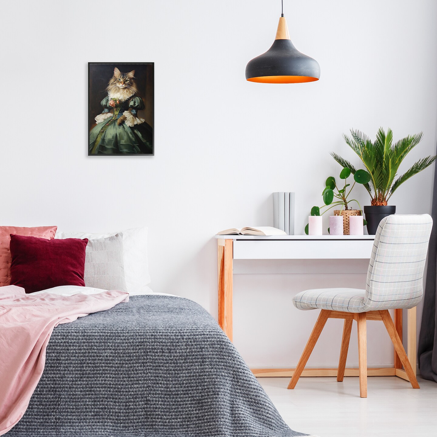 Stupell Industries Cat in Elegant Dress Framed Giclee Design by Wumples