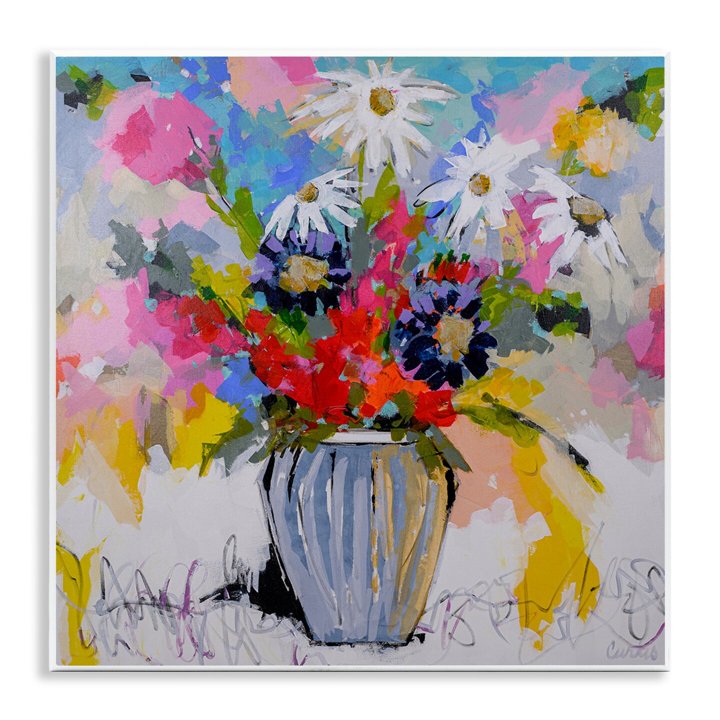 Stupell Industries Bright Clustered Flowers Wall Plaque Design by Joan Curtis