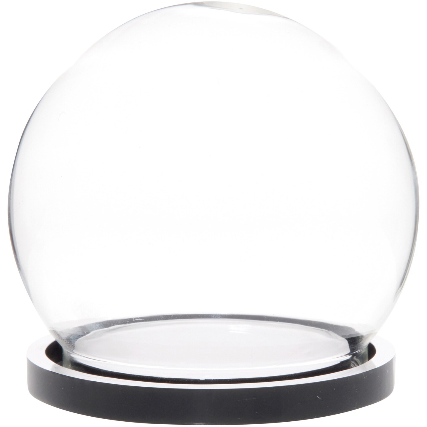 Plymor 3.5&#x22; x 4&#x22; Glass Display Dome Globe Cloche (Black Acrylic Base)