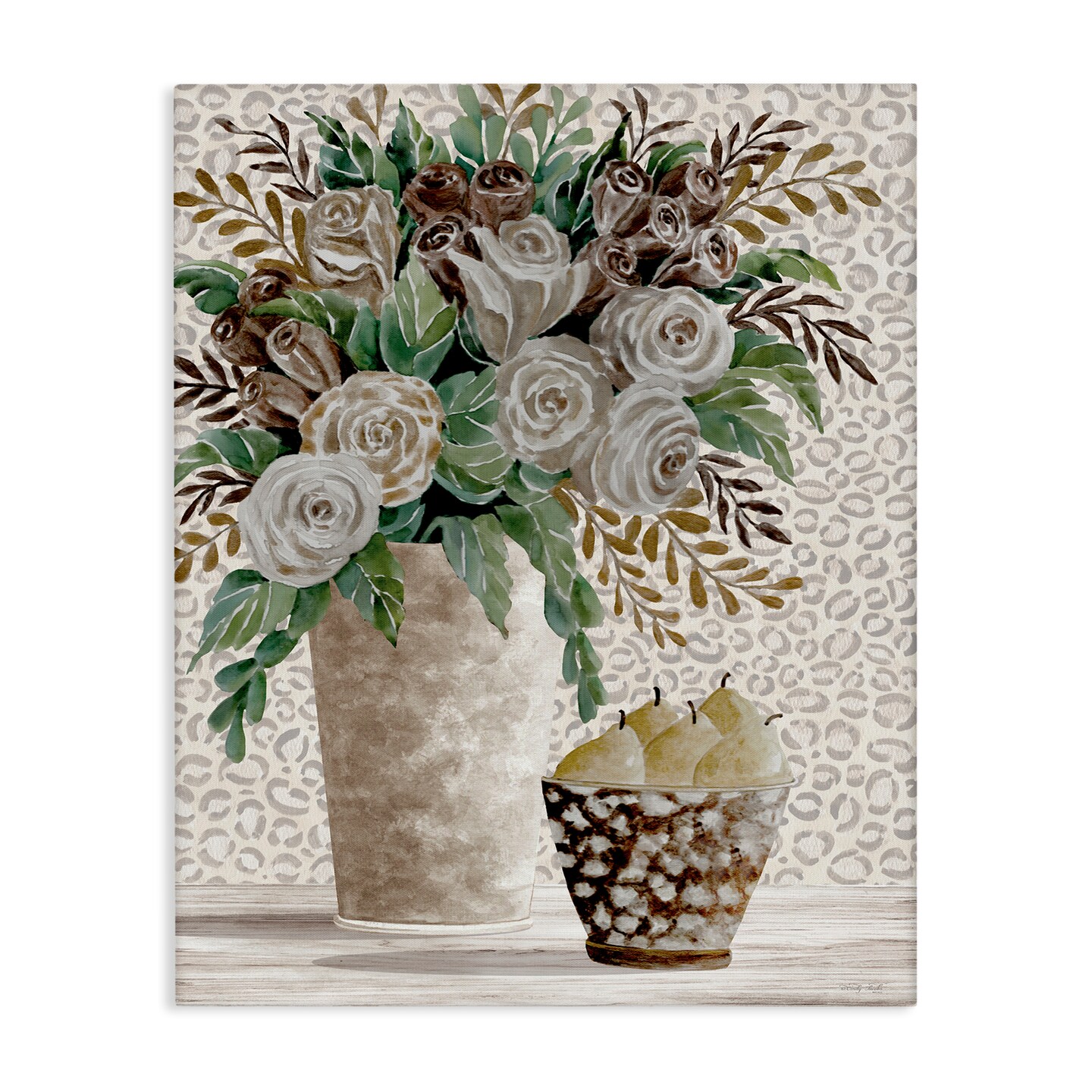 Stupell Industries Bouquet on Leopard Pattern Canvas Design by Cindy Jacobs