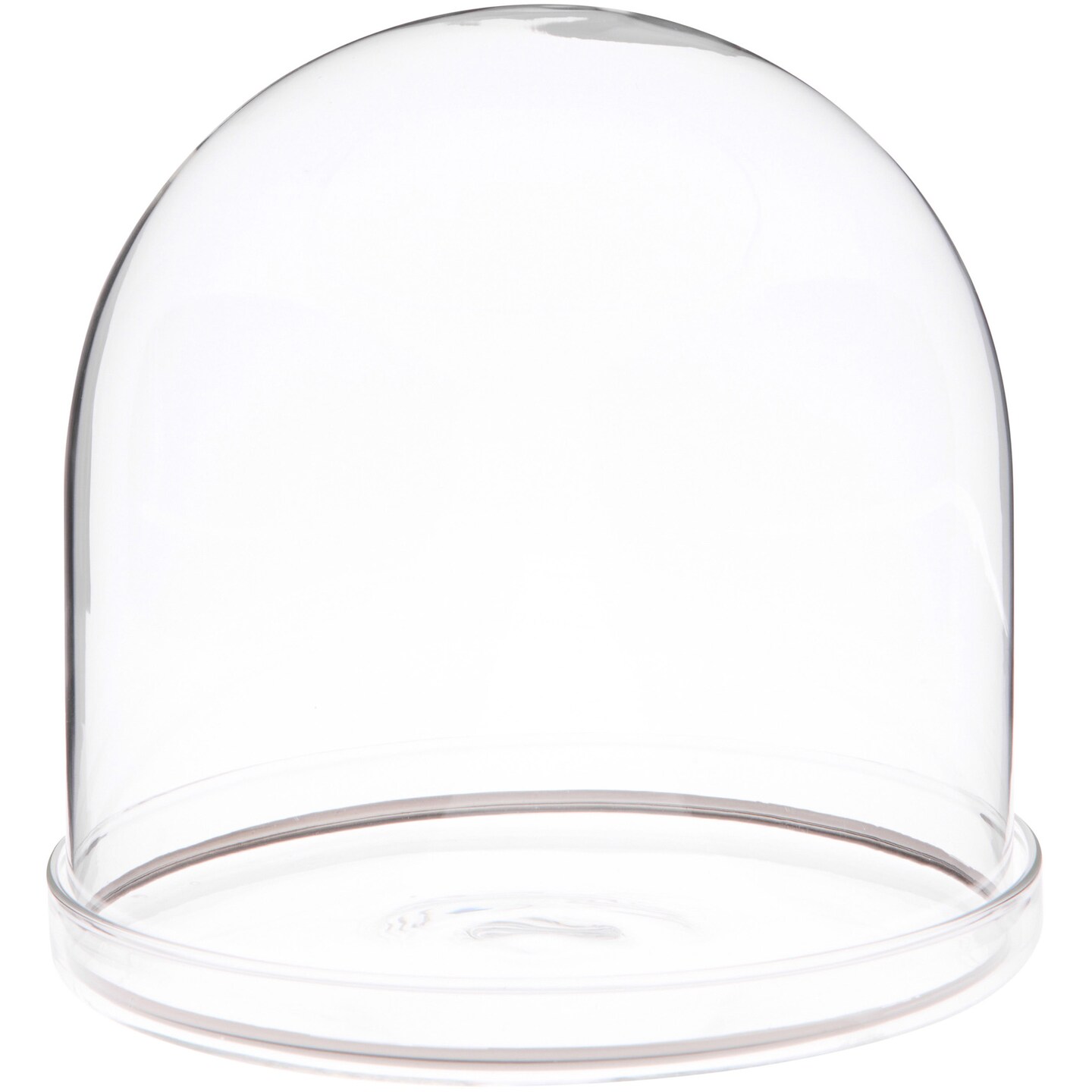 Plymor 5.5" x 5.5" Glass Display Dome Cloche with Silver Rim (Clear Glass Tray Base)