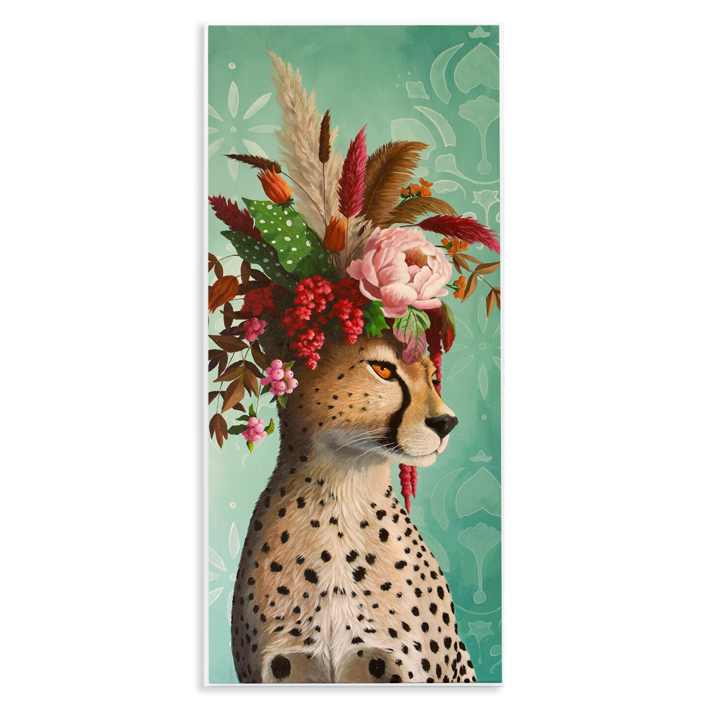 Stupell Industries Elegant Leopard with Flower Arrangement Wall Plaque Design by Heather Gauthier