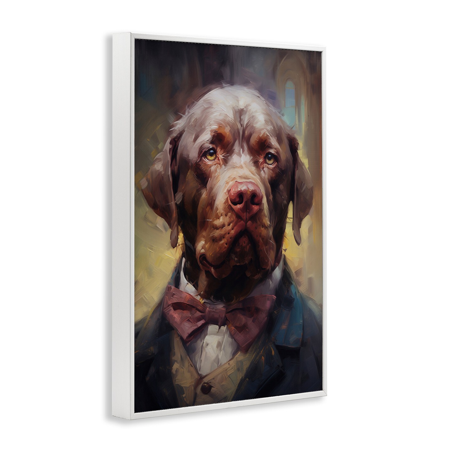 Stupell Industries Dog in Timeless Suit Fashion Framed Giclee Design by Wumples