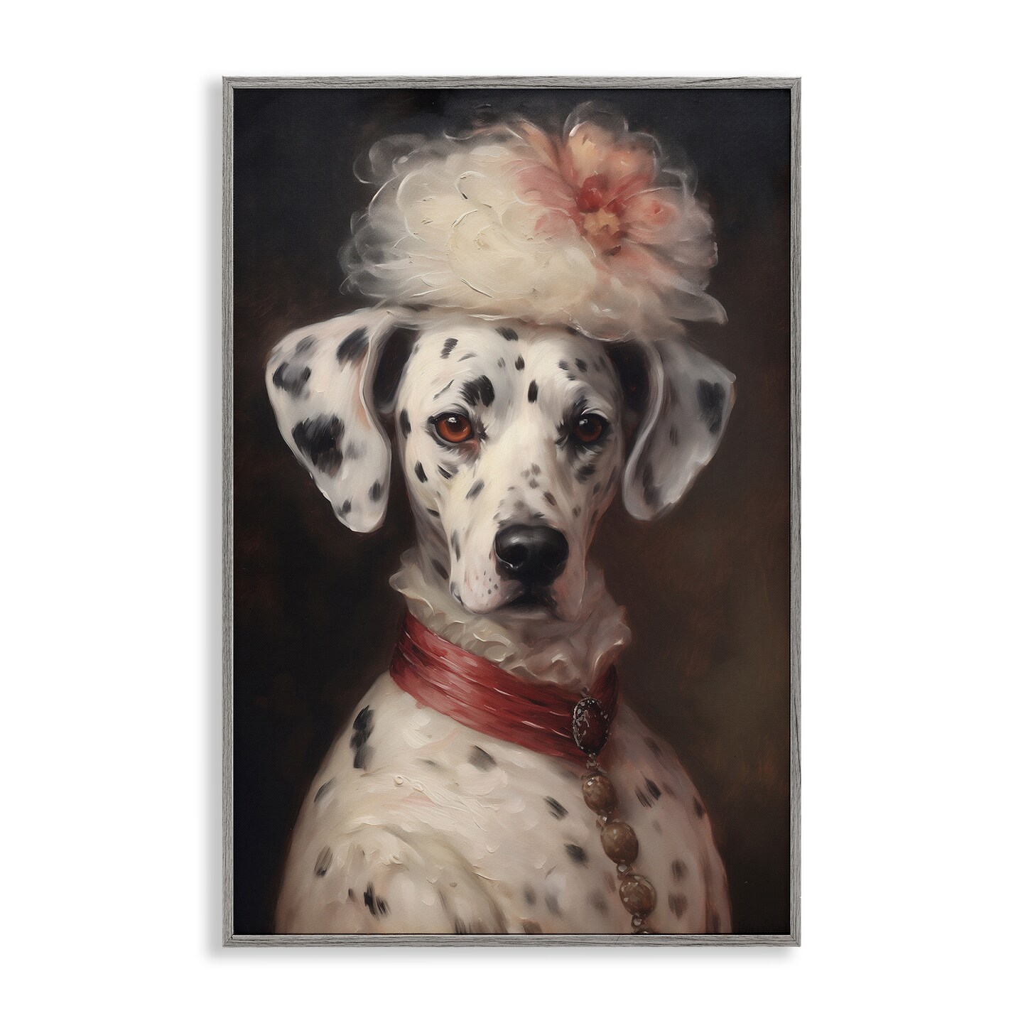 Stupell Industries Dalmatian with Fancy Hat Portrait Framed Giclee Design by Wumples