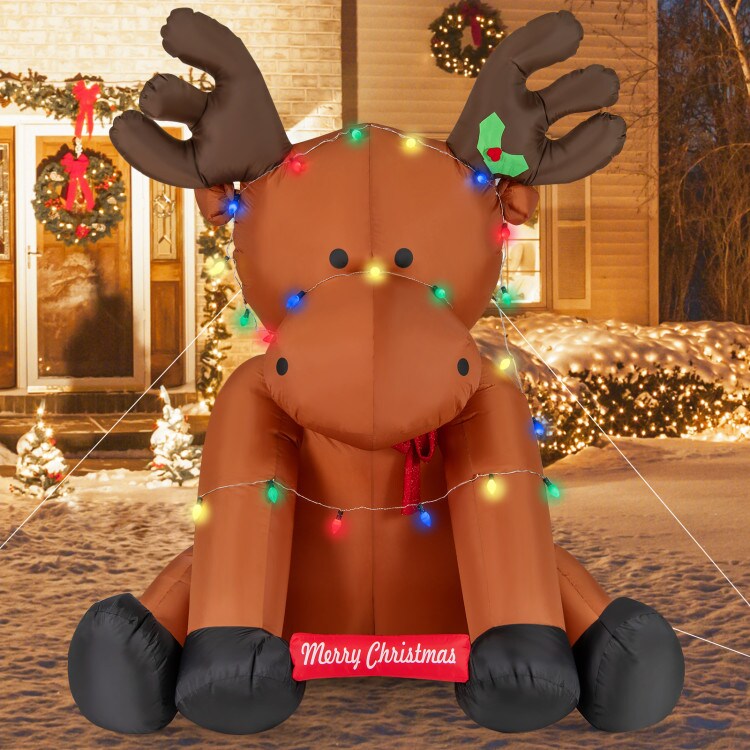 8.5 Feet Tall Christmas Inflatable Reindeer with 24 LED String Lights