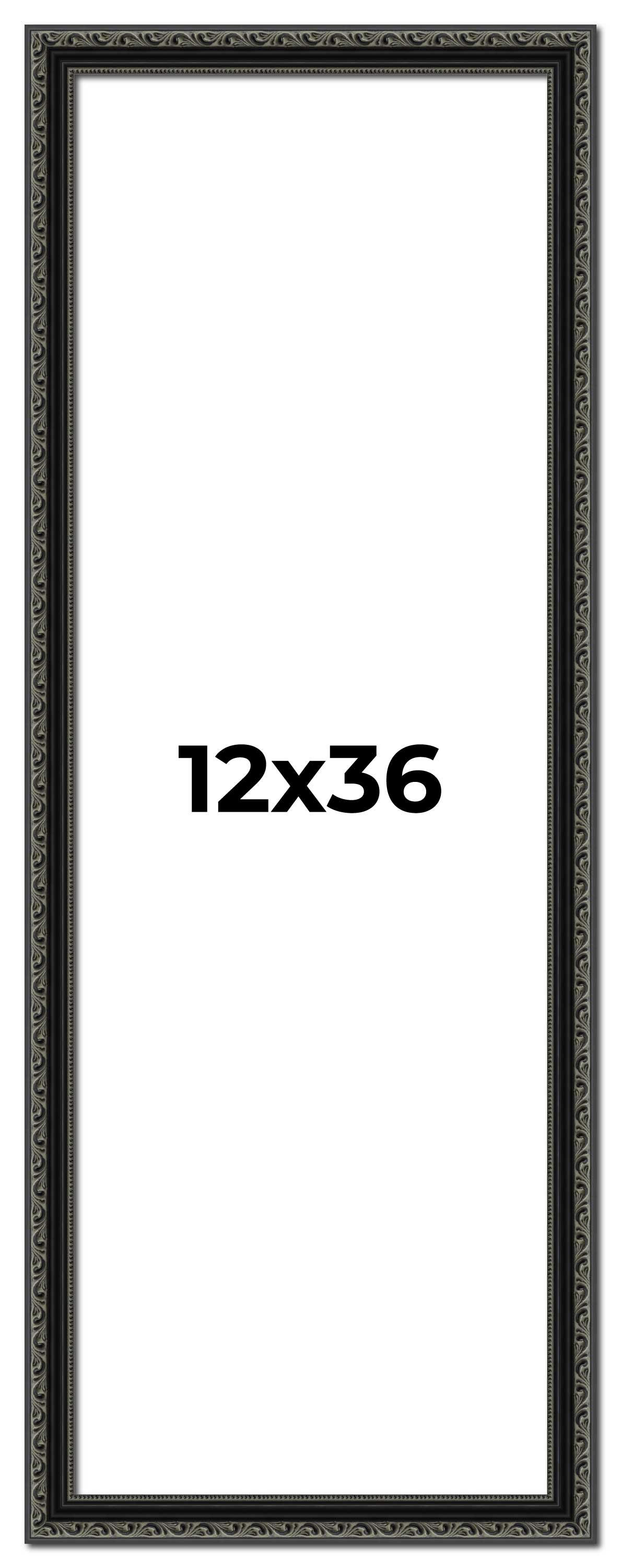 Panoramic Antique Black Picture Frame - UV Acrylic, Foam Board Backing, Hanging Hardware