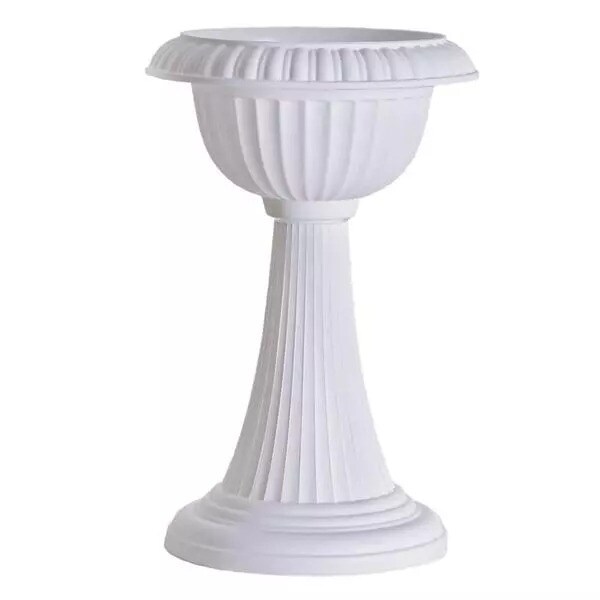 4 White 22" Decorative Italian Pedestal Flower Pots Vases Wedding Decorations