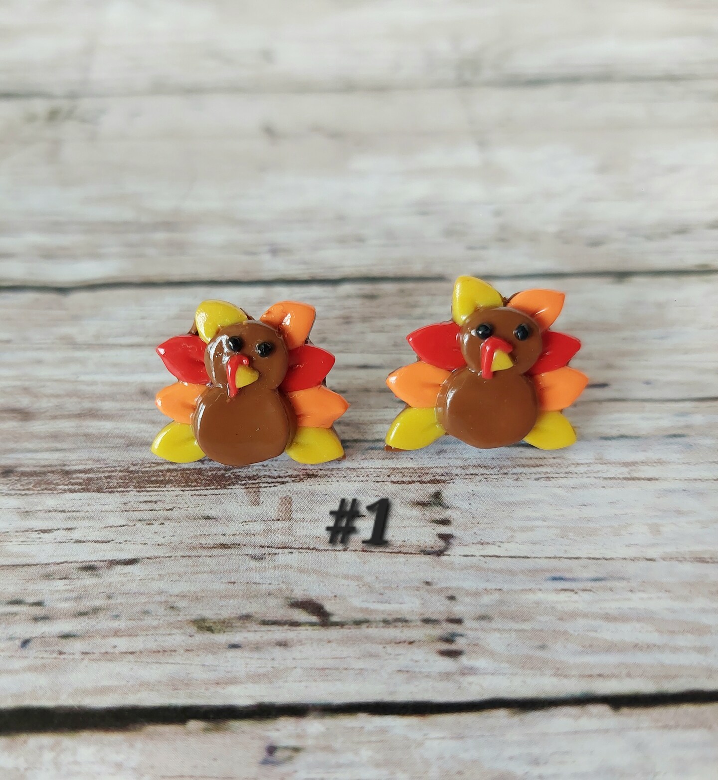 Turkey Earrings, Thanksgiving Turkeys, Turkey Stud Earrings