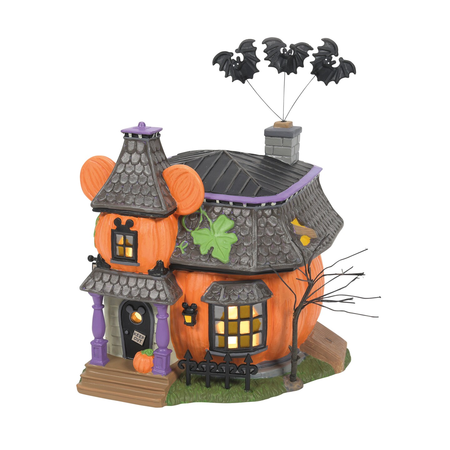 Department 56 Disney Village Mickey&#x27;s Haunted Manor Halloween Lit Village Building 7in H