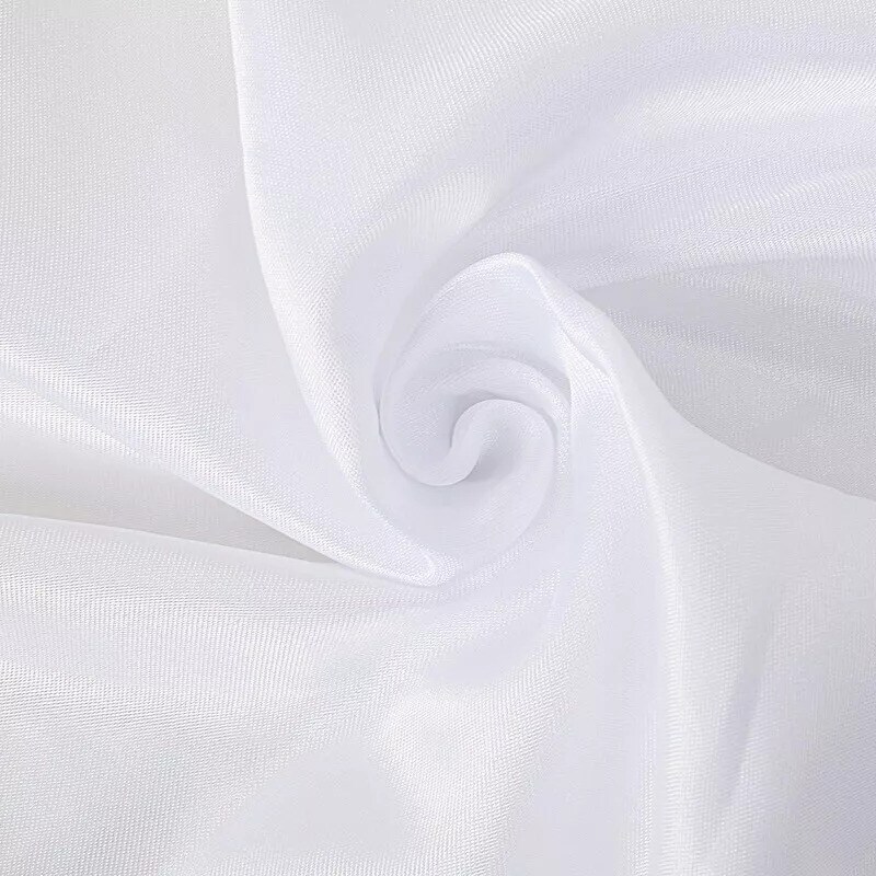 14 ft x 48&#x22; White TABLE SKIRT 2 Layers Tulle Satin Wedding Party Decorations