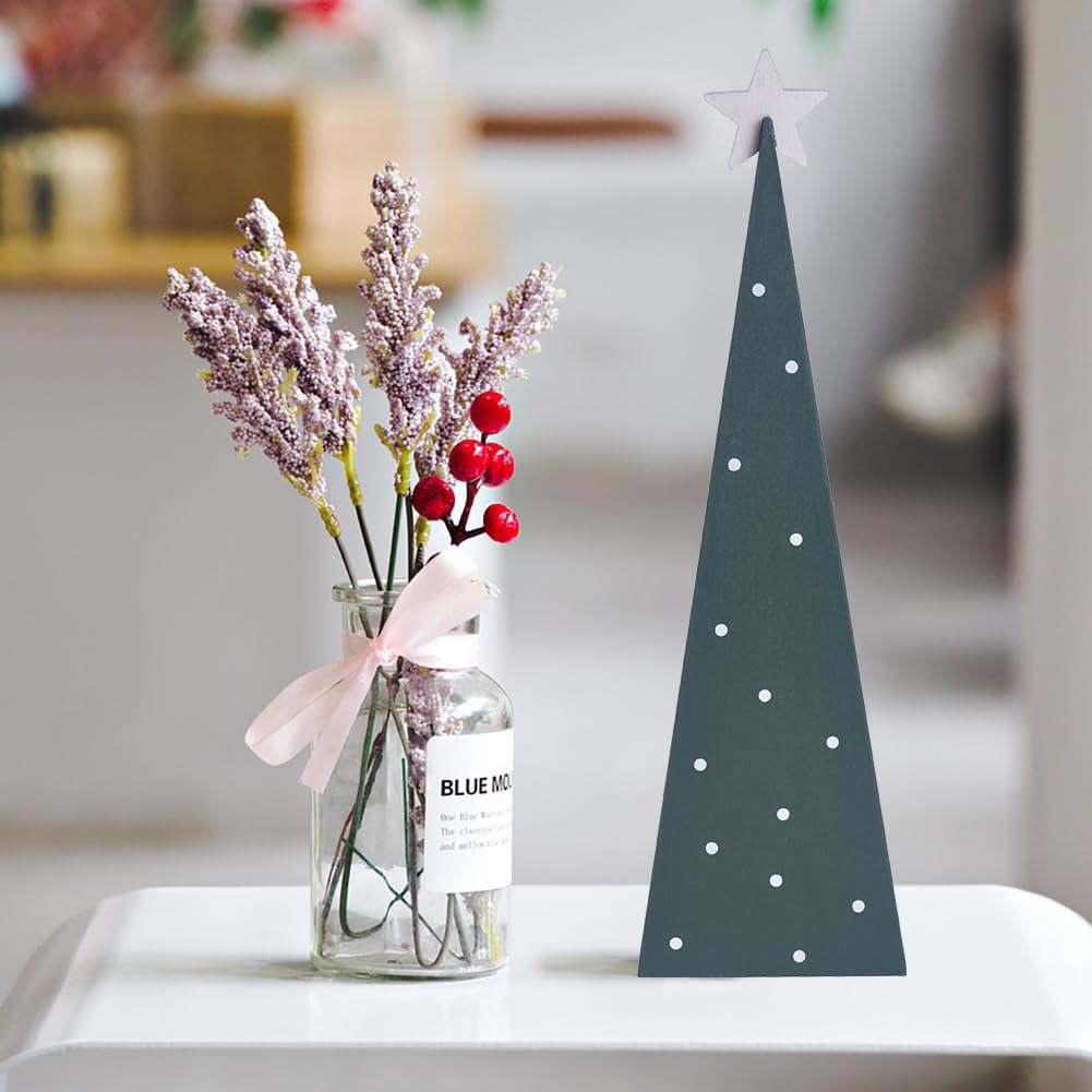 3 Pcs Wooden Christmas Trees Tabletop Decorations, Rustic Xmas Tree Table Signs Double-Sided Tiered Tray Centerpieces Farmhouse Wood Sign Decor for Home Office Fireplace Farmhouse (color 1)