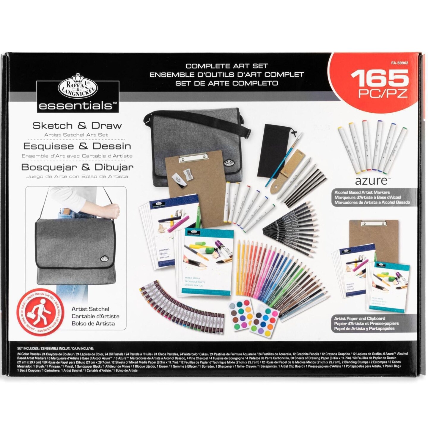 FA-59962 Sketch Draw Artist Satchel Art Set 165pc Michaels