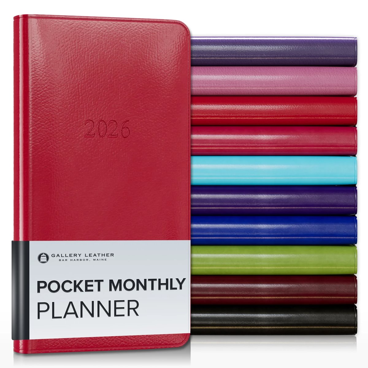Gallery Leather Pocket Monthly Planner 2026 Elegantly Bound Calendar Gallery leather pocket monthly planner 2026 elegantly bound calendar