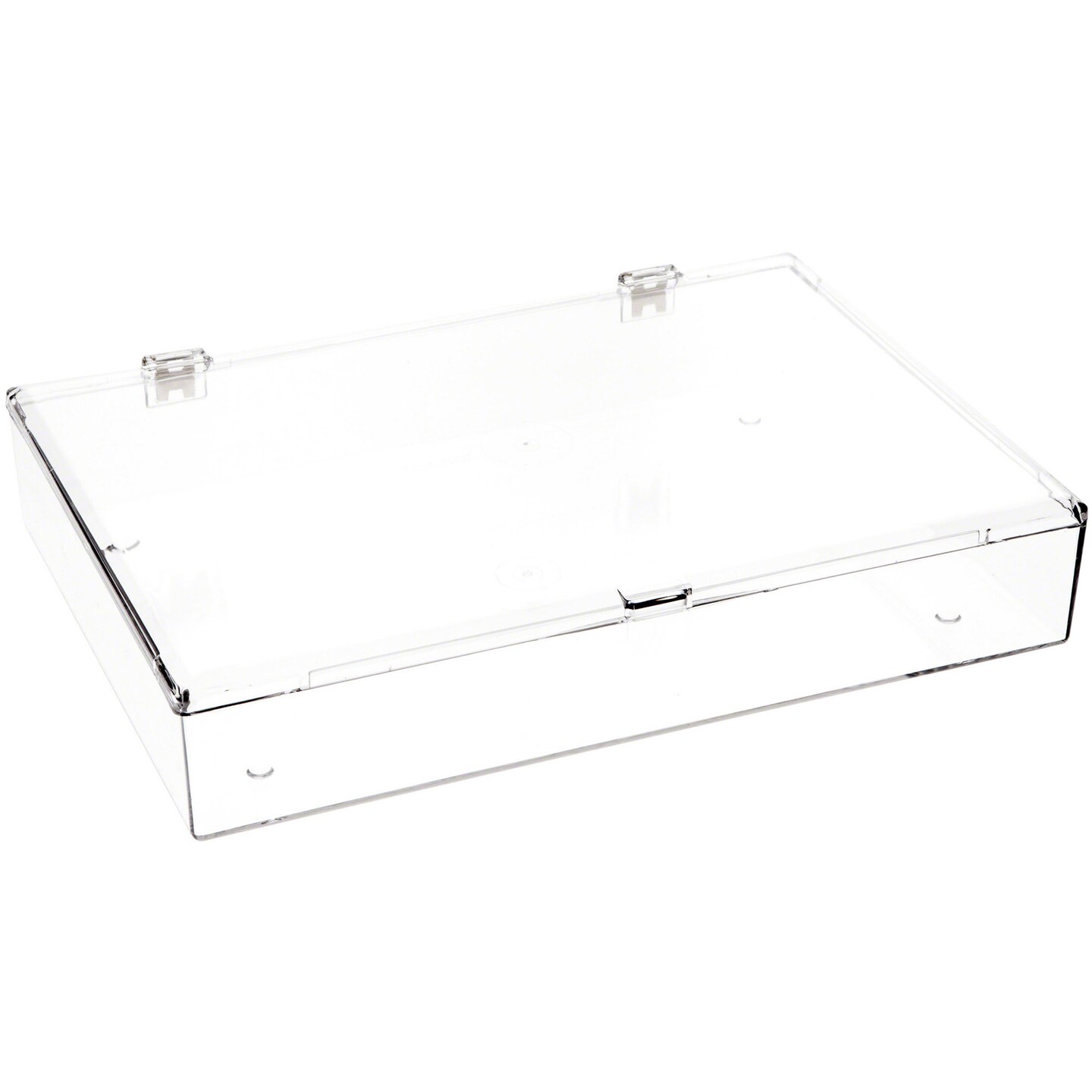 Pioneer Plastics 700C Clear Rectangular Plastic Container with Snap Closure Lid, 13.125" W x 9.1875" D x 2" H