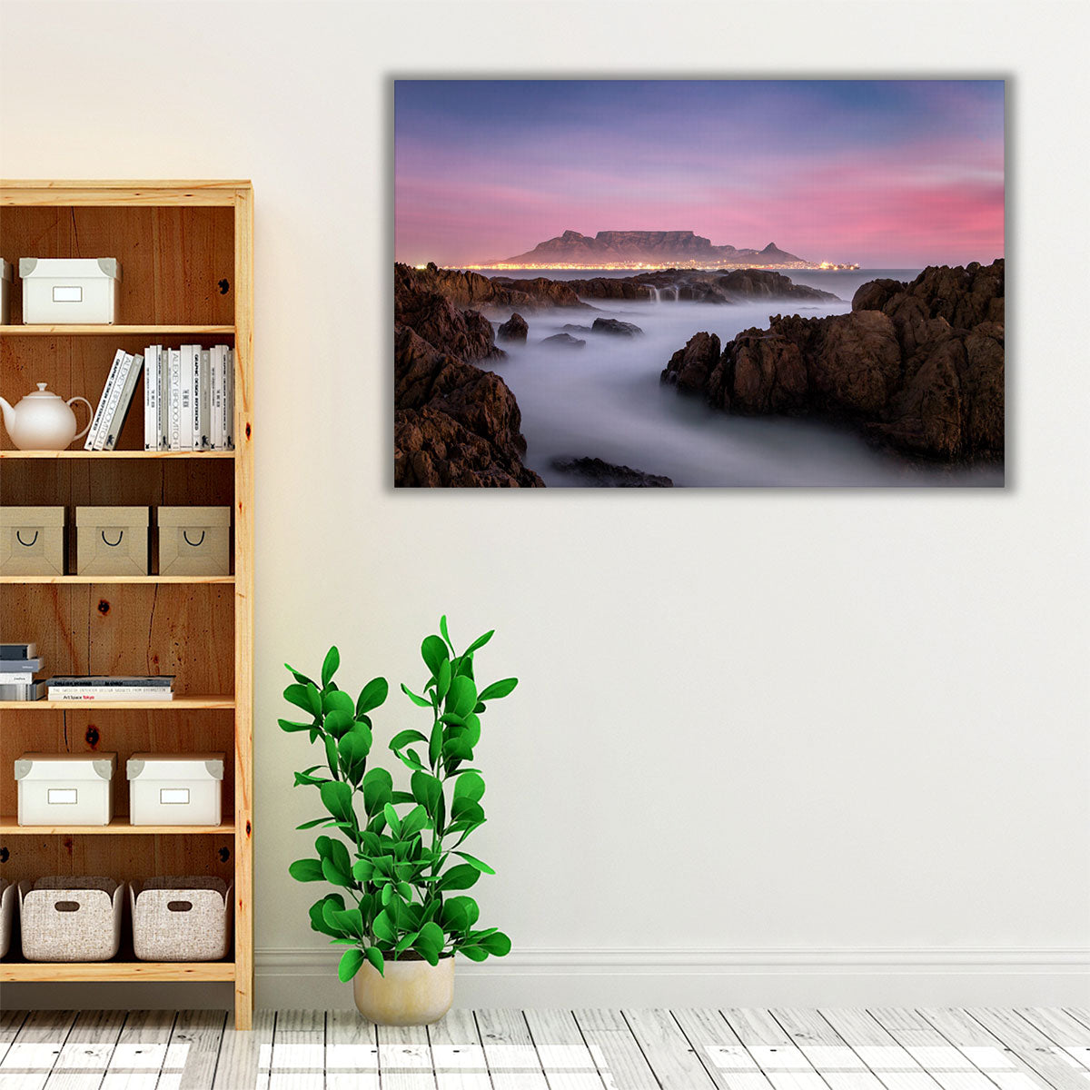 Table Mountain Cape Town Canvas Wall Art Print – Scenic Brown and Purple Mountain Photography for Living Room Decor product 5