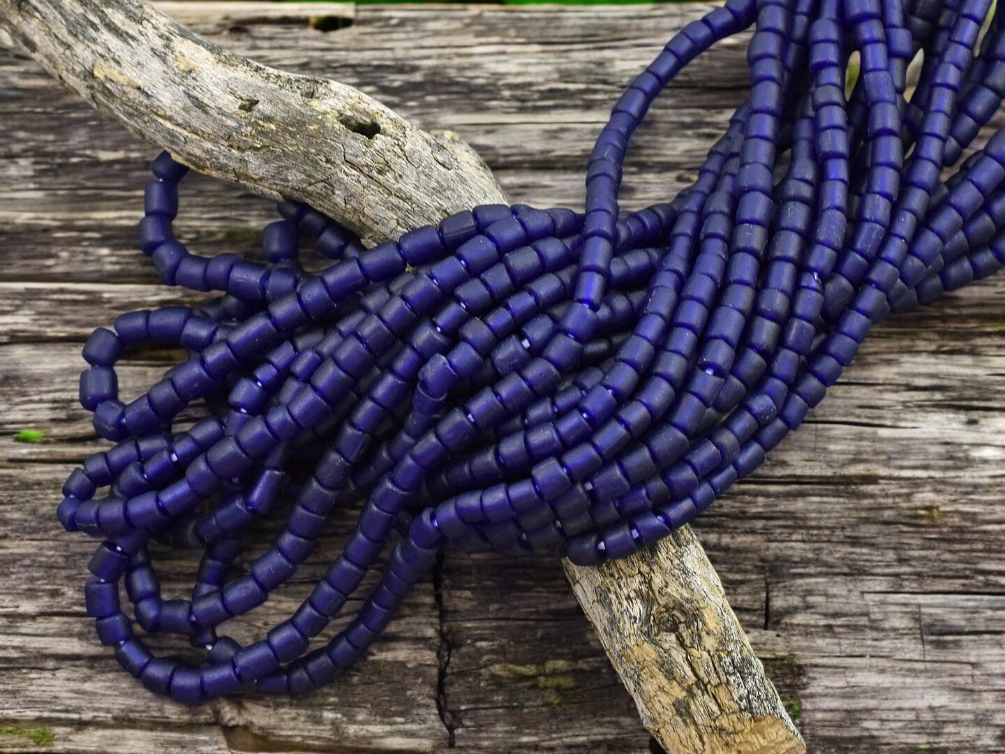 Cobalt Java Glass Beads - Indonesian Glass