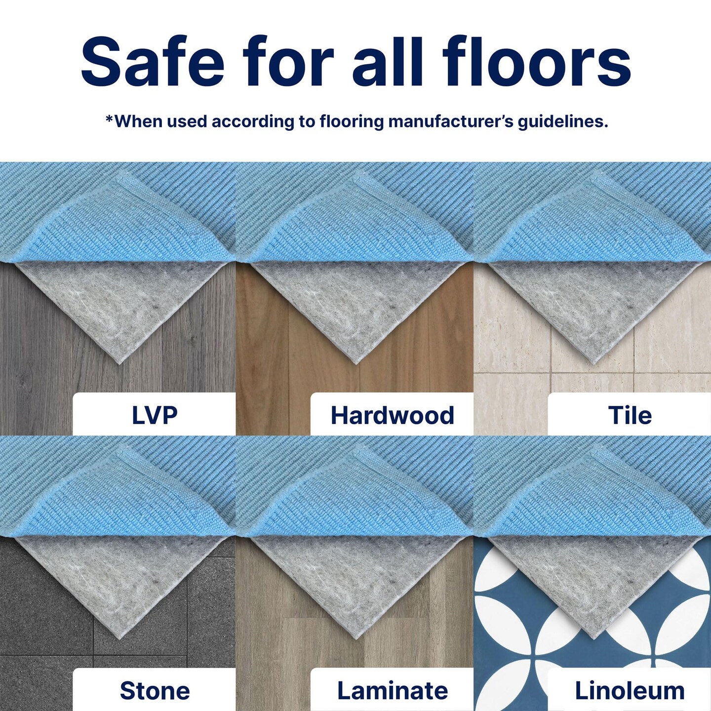 Basics - 8'x10' - 1/4" Thick - 100% Felt - Protective Cushioning Rug Pad - Safe for All Floors and Finishes Including Hardwoods